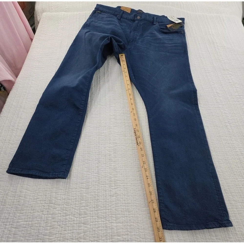 Polo Ralph Lauren Varick‎ Slim Straight Jeans Mens 42x30 Navy Blue NEW Stretch